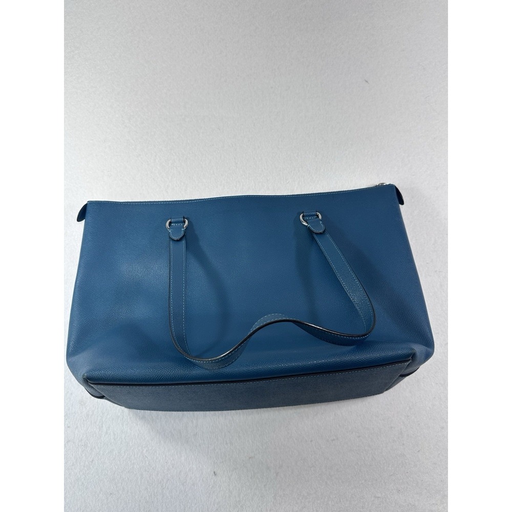 Coach Blue Leather Tote Bag - Classic Shoulder Handbag - Picture 11 of 11